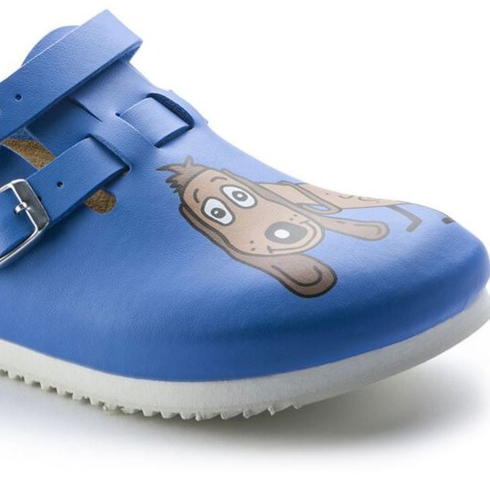 Birkenstock Kay Dog Blue Clogs Sandals Slippers With Ankle Straps. New